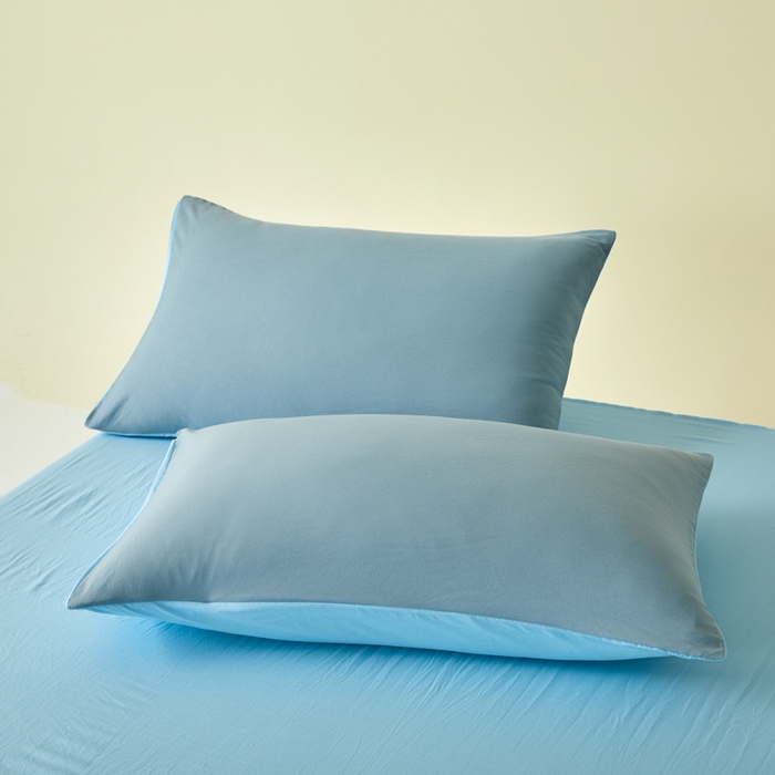 91家纺网 家纺一手货源 找家纺 瑞禾家纺 2026新款水洗棉棉花夏被四件套 雾蓝天蓝