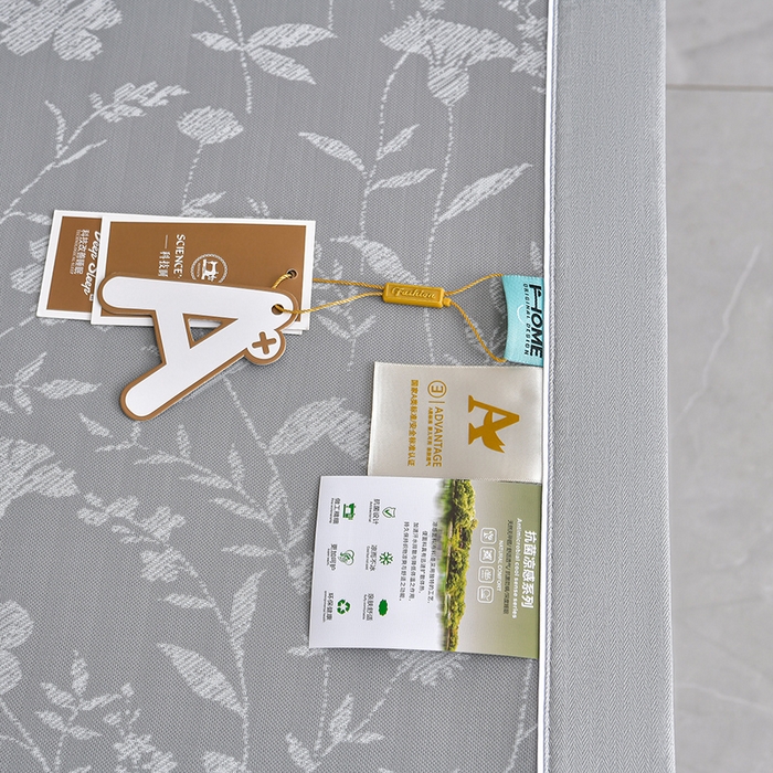 91家纺网 家纺一手货源 找家纺 小牛席业 2026春夏新款PE琉璃叶语提花凉感冰丝席席子 灰色