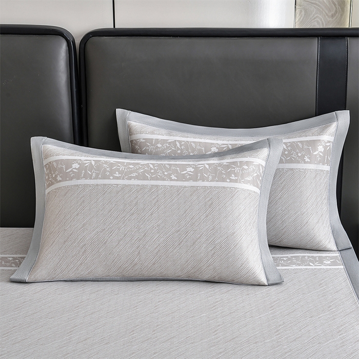 91家纺网 家纺一手货源 找家纺 小牛席业 2026春夏新款PE琉璃叶语提花凉感冰丝席席子 香槟