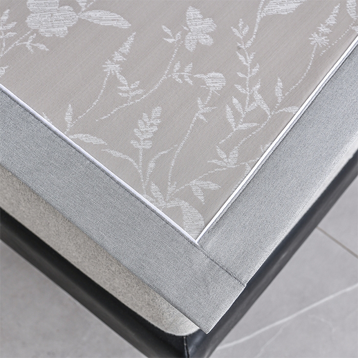 91家纺网 家纺一手货源 找家纺 小牛席业 2026春夏新款PE琉璃叶语提花凉感冰丝席席子 香槟