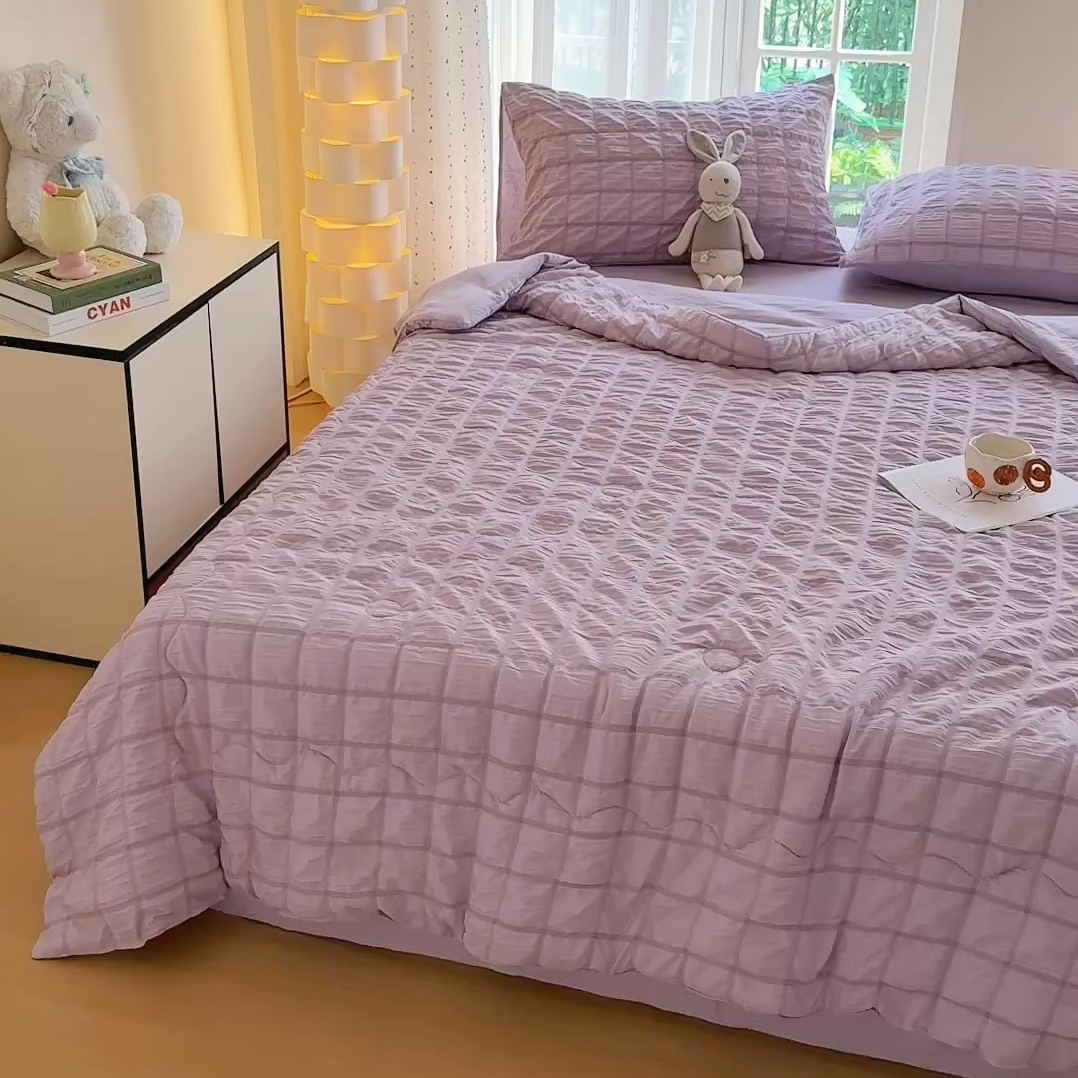 91家纺网 家纺一手货源 找家纺 （总）瑞禾家纺 2026新款泡泡纱夏被空调被夏凉被四件套