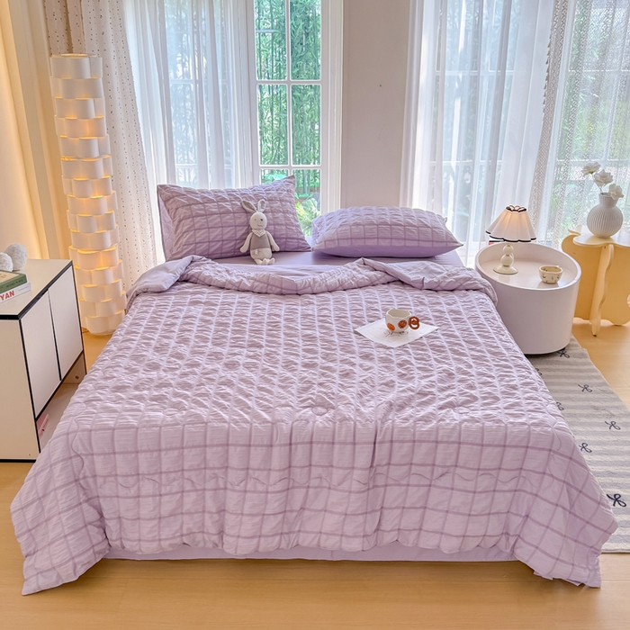 91家纺网 家纺一手货源 找家纺 （总）瑞禾家纺 2026新款泡泡纱夏被空调被夏凉被四件套