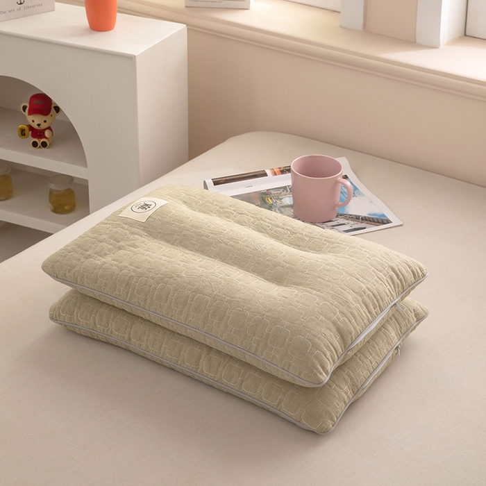 91家纺网 家纺一手货源 找家纺 （总）梦莱家纺 2026新款水洗棉麻荞麦枕枕头枕芯-绣织