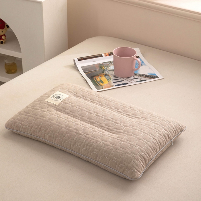 91家纺网 家纺一手货源 找家纺 梦莱家纺 2026新款水洗棉麻荞麦枕枕头枕芯-绣织 绣织-奶咖