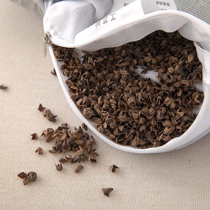 91家纺网 家纺一手货源 找家纺 梦莱家纺 2026新款水洗棉麻荞麦枕枕头枕芯-绣织 绣织-蓝灰