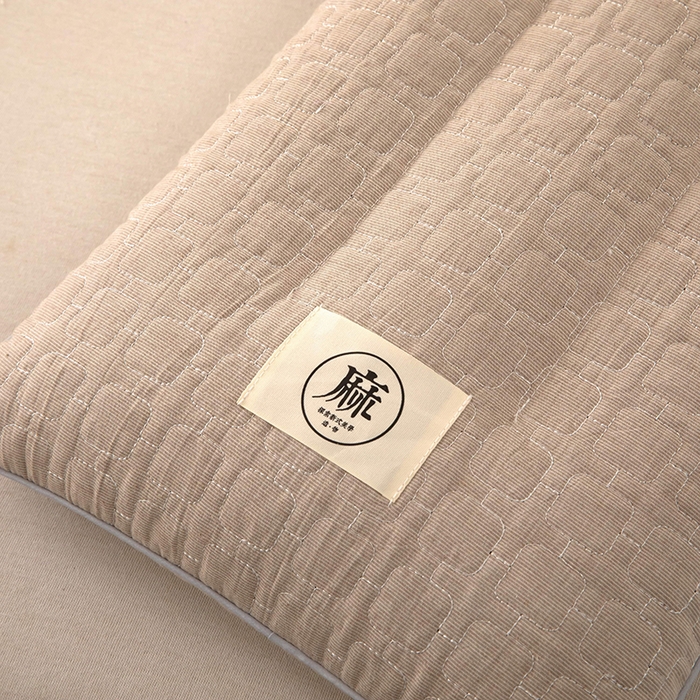 91家纺网 家纺一手货源 找家纺 梦莱家纺 2026新款水洗棉麻荞麦枕枕头枕芯-绣织 绣织-奶咖