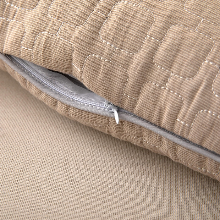 91家纺网 家纺一手货源 找家纺 梦莱家纺 2026新款水洗棉麻荞麦枕枕头枕芯-绣织 绣织-奶咖