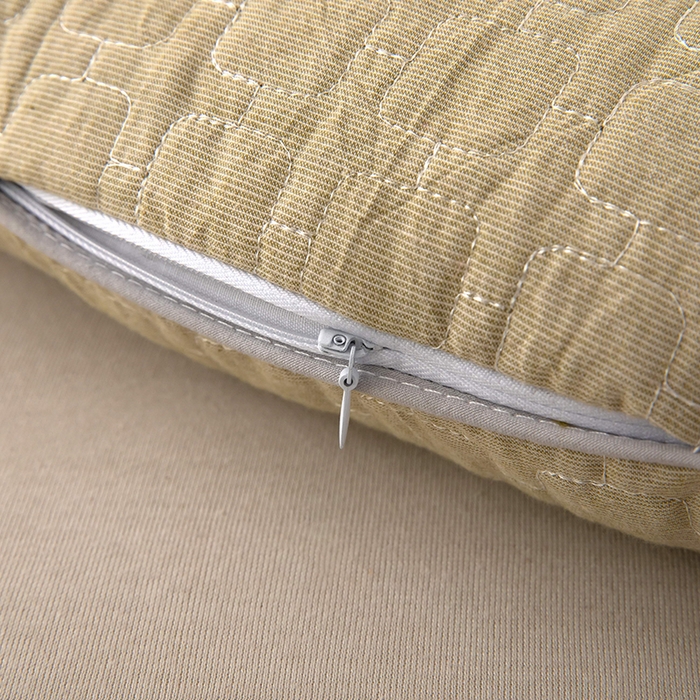 91家纺网 家纺一手货源 找家纺 梦莱家纺 2026新款水洗棉麻荞麦枕枕头枕芯-绣织 绣织-绿色