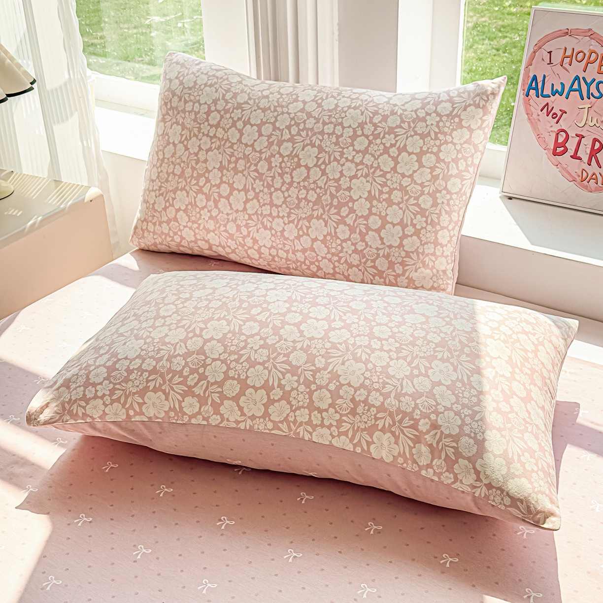 91家纺网 家纺一手货源 找家纺 典冠 2026新款100%里外全棉夏被 夏被四件套 云汐花絮-粉