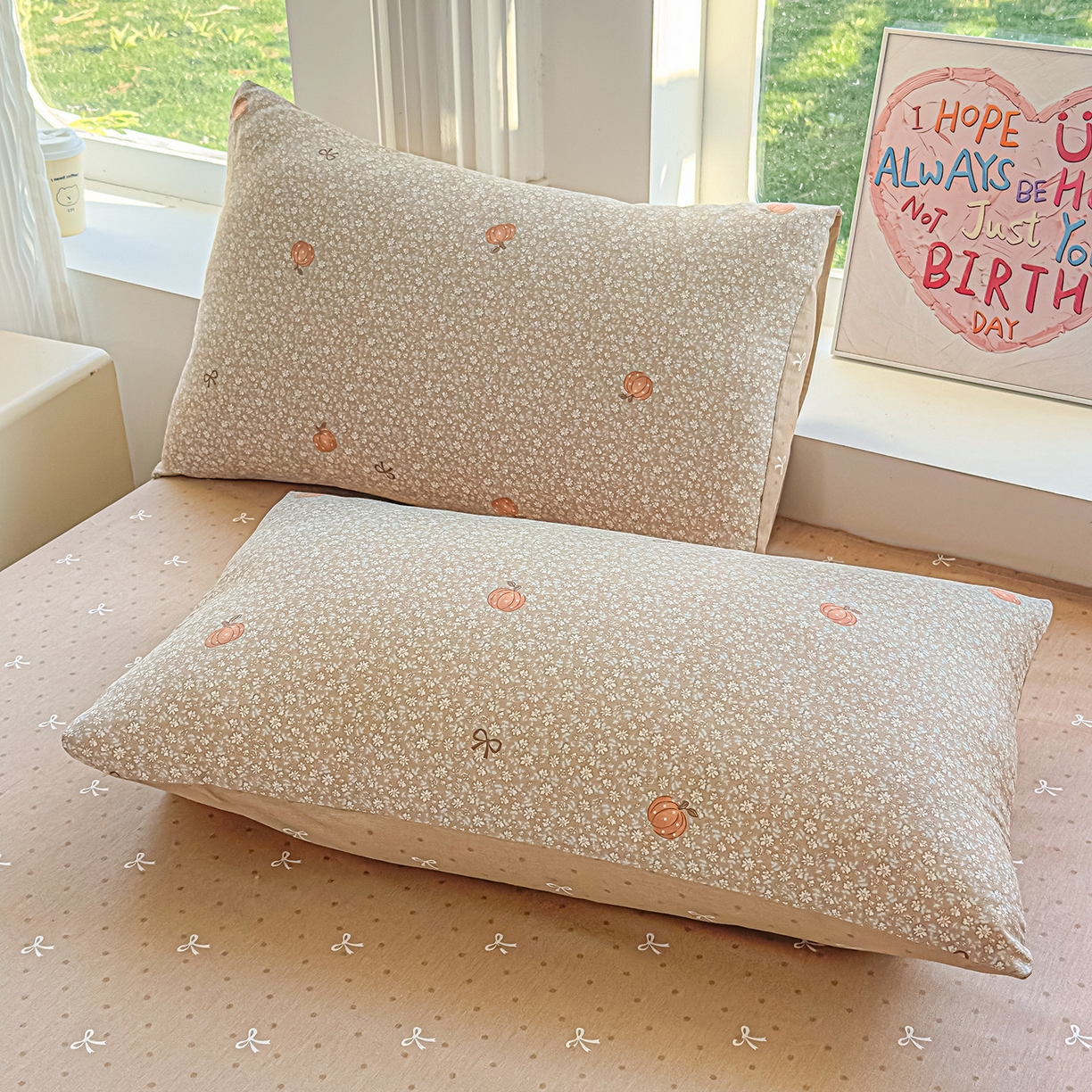 91家纺网 家纺一手货源 找家纺 典冠 2026新款100%里外全棉夏被 夏被四件套 碎花拾影-咖