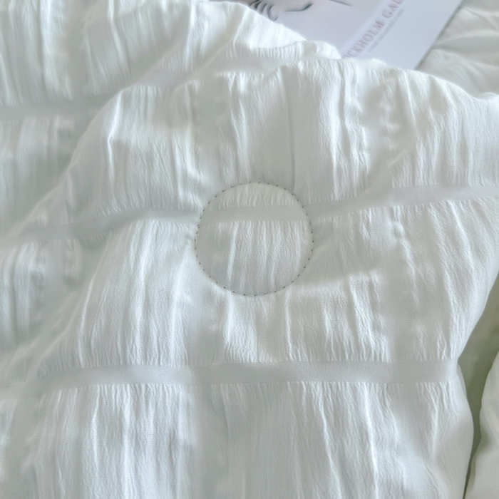 91家纺网 家纺一手货源 找家纺 瑞禾家纺 2026新款泡泡纱夏被空调被夏凉被四件套 茉莉白+灰