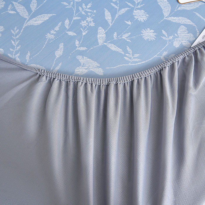 91家纺网 家纺一手货源 找家纺 （总）小牛席业 2026春夏新款PE琉璃叶语提花凉感冰丝席席子-床笠款