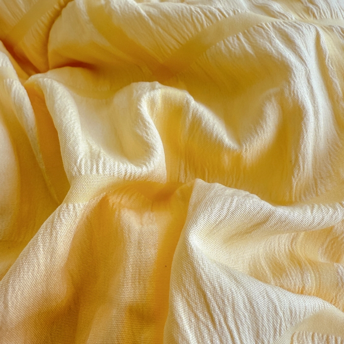 91家纺网 家纺一手货源 找家纺 瑞禾家纺 2026新款泡泡纱夏被空调被夏凉被四件套 柠檬黄