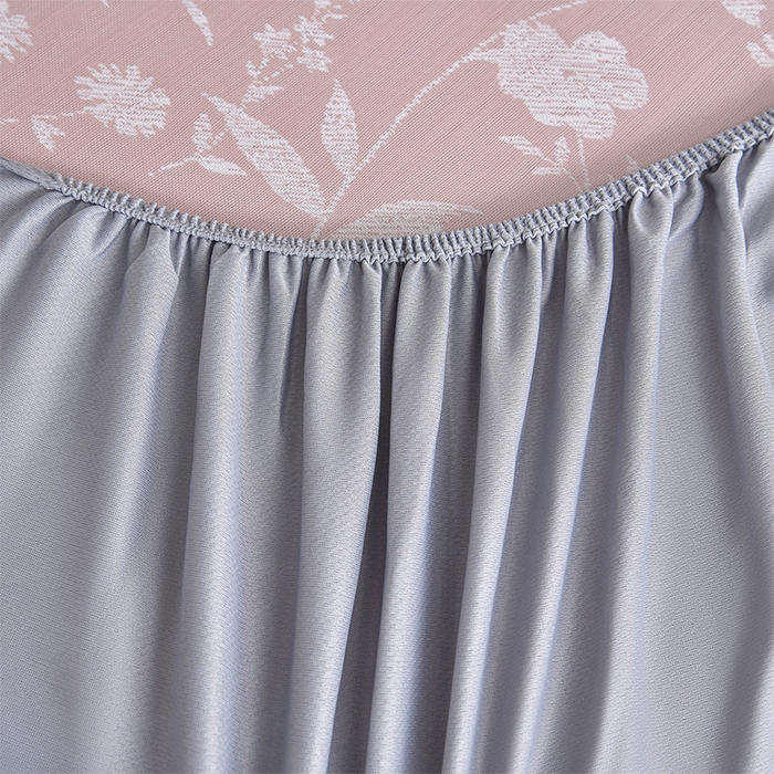 91家纺网 家纺一手货源 找家纺 小牛席业 2026春夏新款PE琉璃叶语提花凉感冰丝席席子-床笠款 粉色