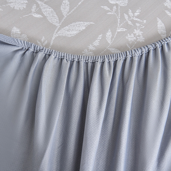 91家纺网 家纺一手货源 找家纺 小牛席业 2026春夏新款PE琉璃叶语提花凉感冰丝席席子-床笠款 香槟