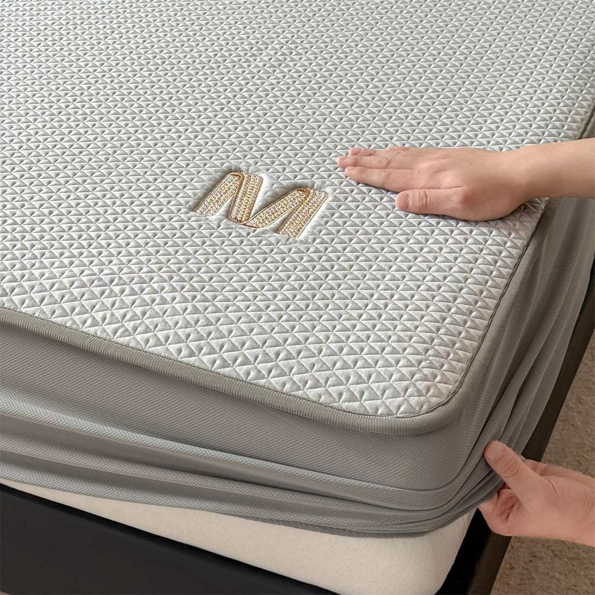 91家纺网 家纺一手货源 找家纺 （总）叠派家纺 2026新款夏季高端竹席pe藤席空调软席可水洗席子凉席-慕尚M纹