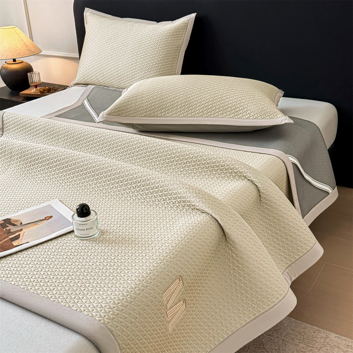 91家纺网 家纺一手货源 找家纺 （总）叠派家纺 2026新款夏季高端竹席pe藤席空调软席可水洗席子凉席-慕尚M纹