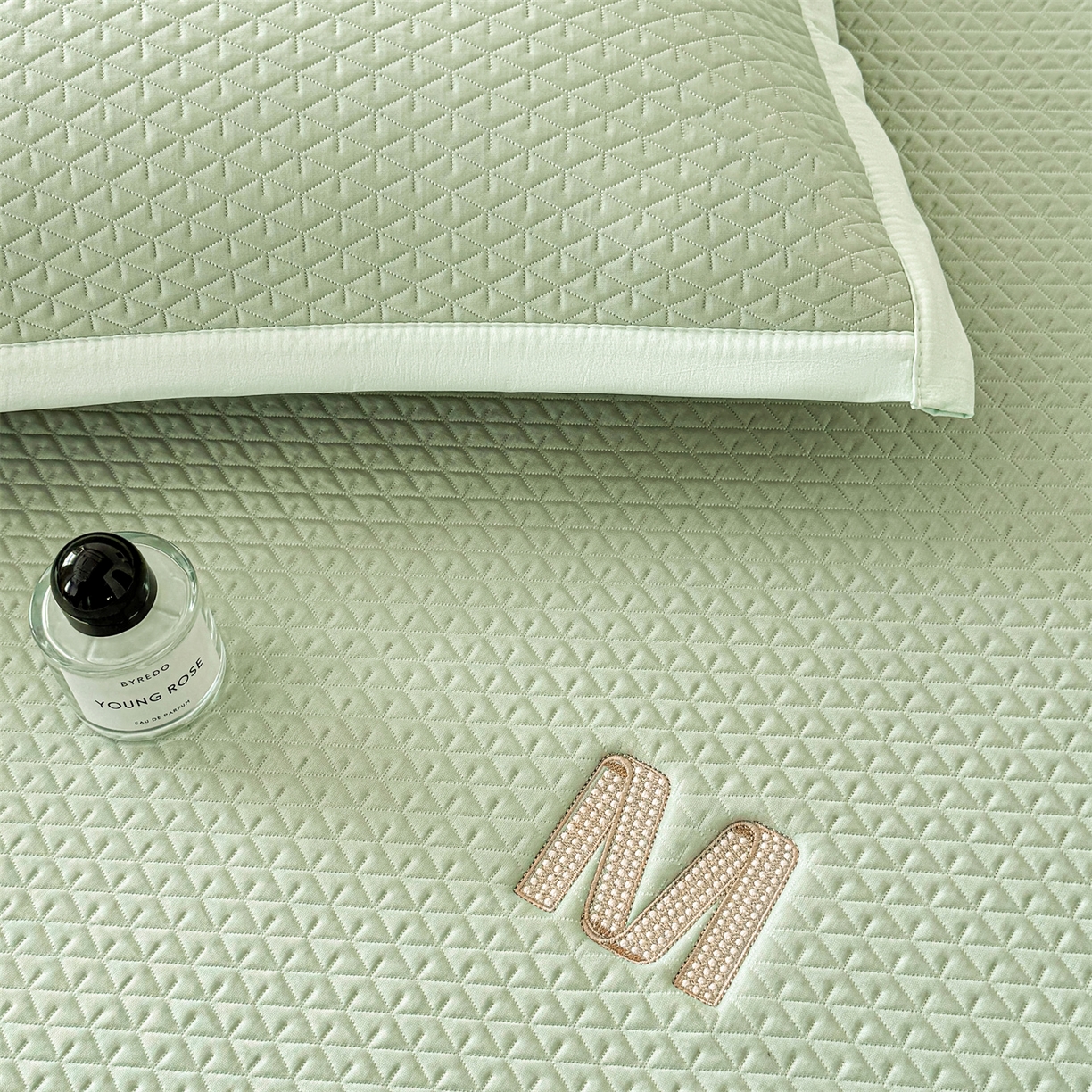 91家纺网 家纺一手货源 找家纺 叠派家纺 2026新款夏季高端竹席pe藤席空调软席可水洗席子凉席-慕尚M纹 床席款-慕尚M纹-绿