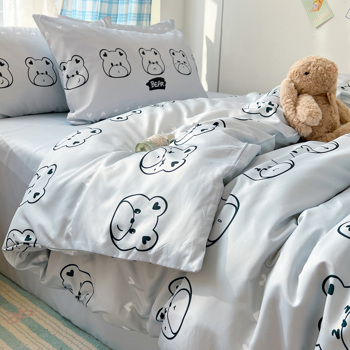 91家纺网 家纺一手货源 找家纺 （总）老K (原美阁） 2026春夏新款夏季冰丝四件套学生宿舍水洗真丝三件套