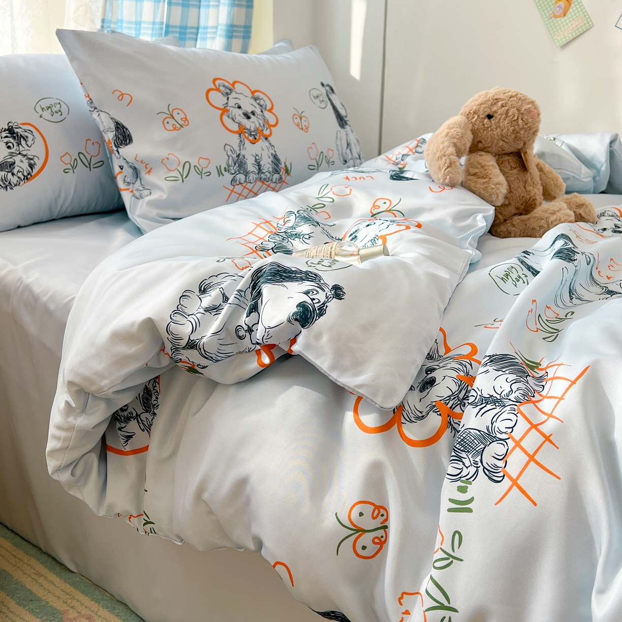 91家纺网 家纺一手货源 找家纺 （总）老K (原美阁） 2026春夏新款夏季冰丝四件套学生宿舍水洗真丝三件套