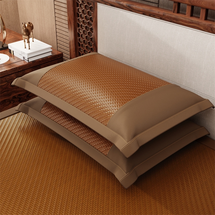 91家纺网 家纺一手货源 找家纺 缦吉 2026新款夏季高端高分子PE雪山藤席凉席款 棕色