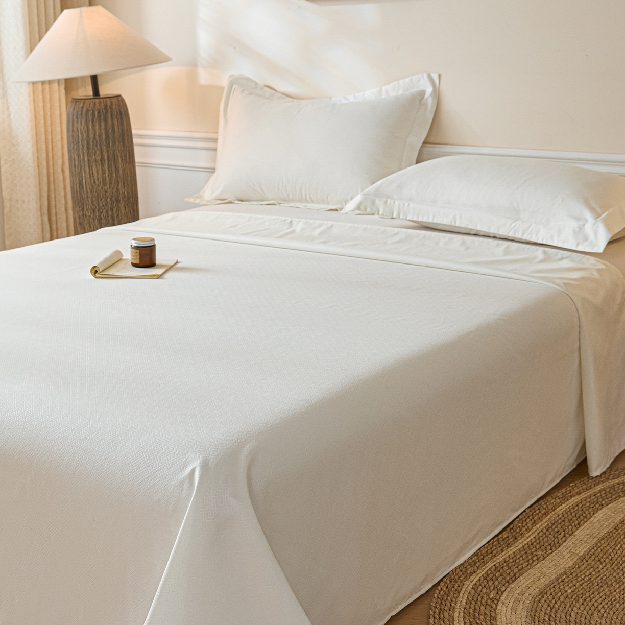 91家纺网 家纺一手货源 找家纺 露梦家纺 2026外贸内销跨境电商亚马逊速卖通磨毛单床单三件套欧美尺寸多多跨境平台TEMU 方格-白色