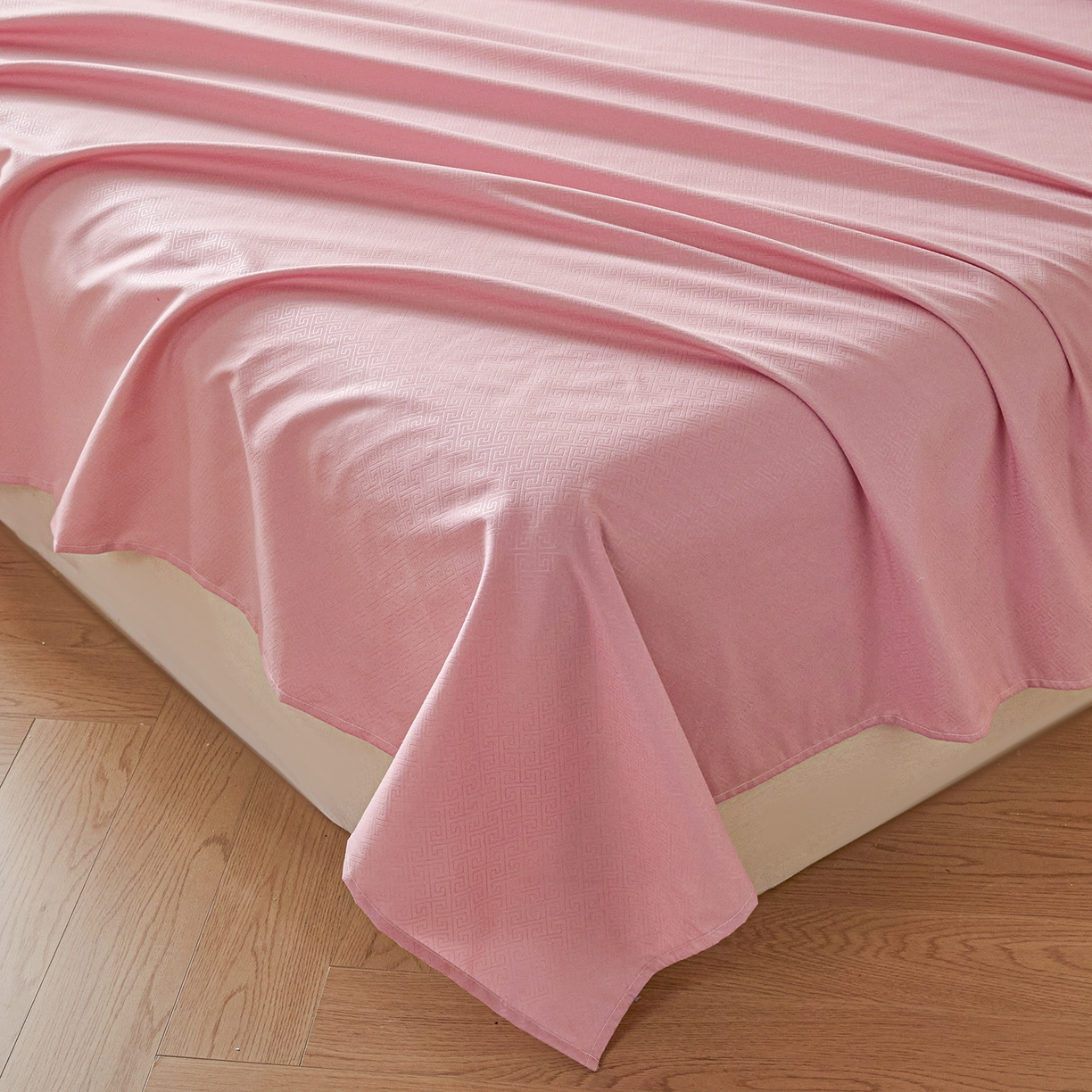 91家纺网 家纺一手货源 找家纺 露梦家纺 2026外贸内销跨境电商亚马逊速卖通磨毛单床单三件套欧美尺寸多多跨境平台TEMU 方格-粉色