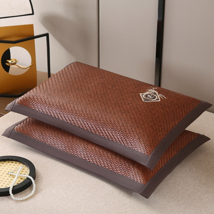 91家纺网 家纺一手货源 找家纺 （总）小牛席业 2026新款霸王藤夏凉枕【轻奢竹韵】枕套+枕芯夏凉凉枕头竹枕头藤枕头冰丝枕头