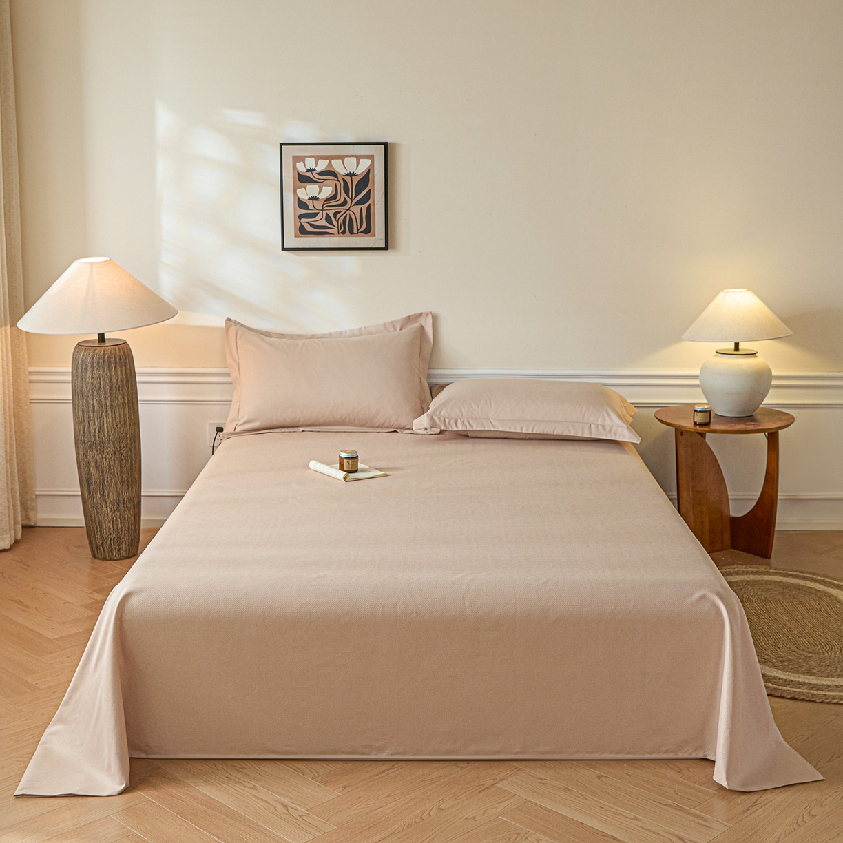 91家纺网 家纺一手货源 找家纺 露梦家纺 2026外贸内销跨境电商亚马逊速卖通磨毛单床单三件套欧美尺寸多多跨境平台TEMU 方格-卡其