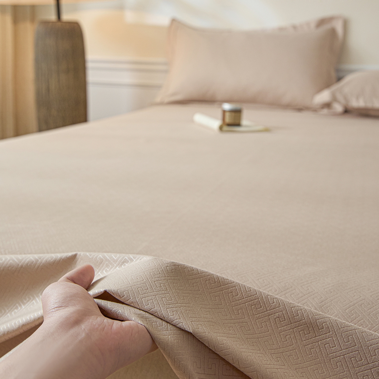 91家纺网 家纺一手货源 找家纺 露梦家纺 2026外贸内销跨境电商亚马逊速卖通磨毛单床单三件套欧美尺寸多多跨境平台TEMU 方格-卡其