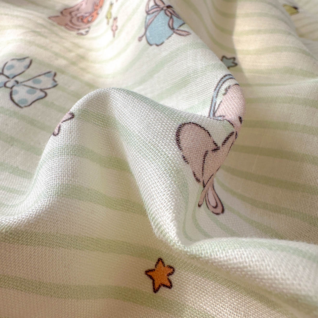 91家纺网 家纺一手货源 找家纺 丽涵家纺 2026新款全棉纯棉双层纱毛球花边单品枕套枕套单件 音乐小象-绿