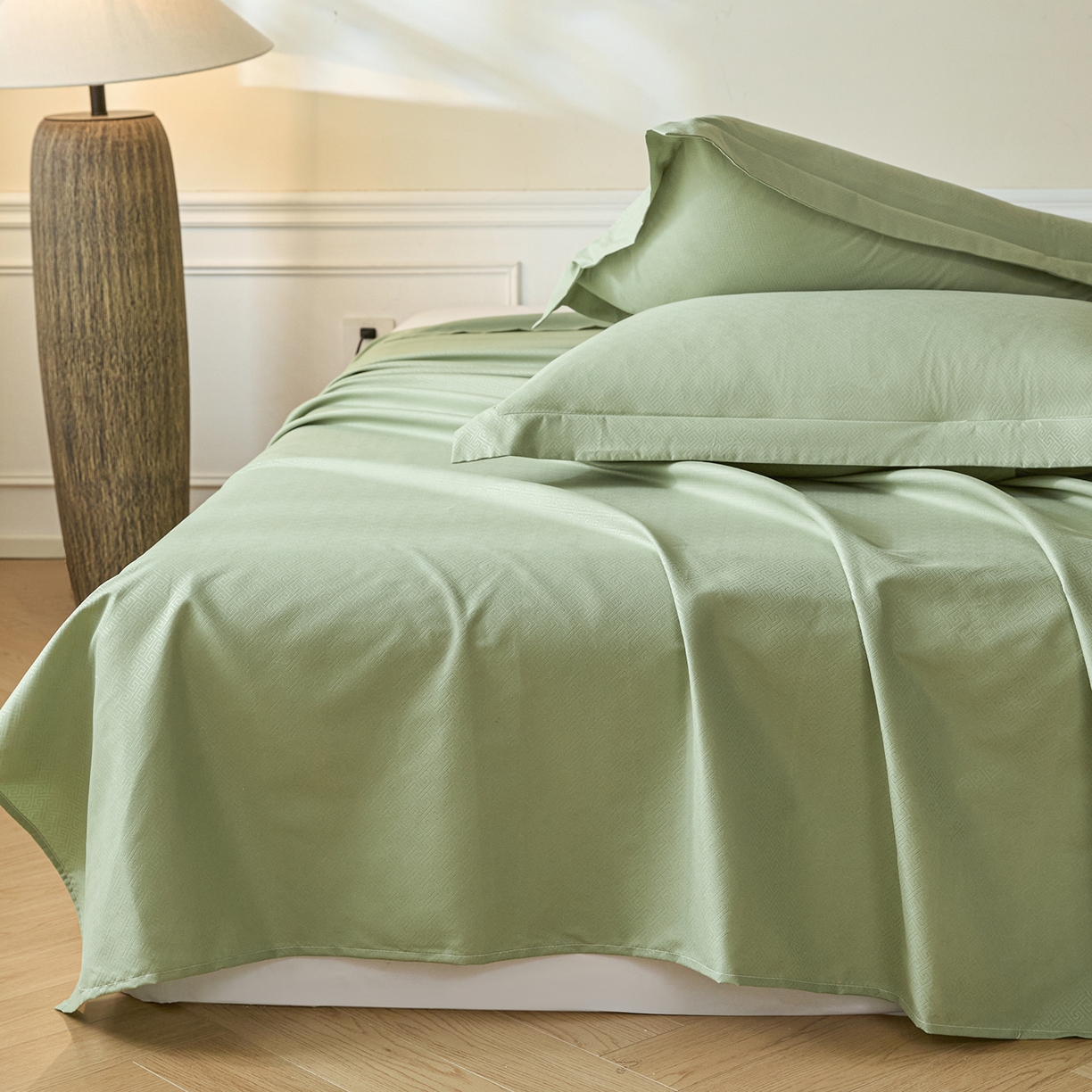 91家纺网 家纺一手货源 找家纺 露梦家纺 2026外贸内销跨境电商亚马逊速卖通磨毛单床单三件套欧美尺寸多多跨境平台TEMU 方格-抹茶