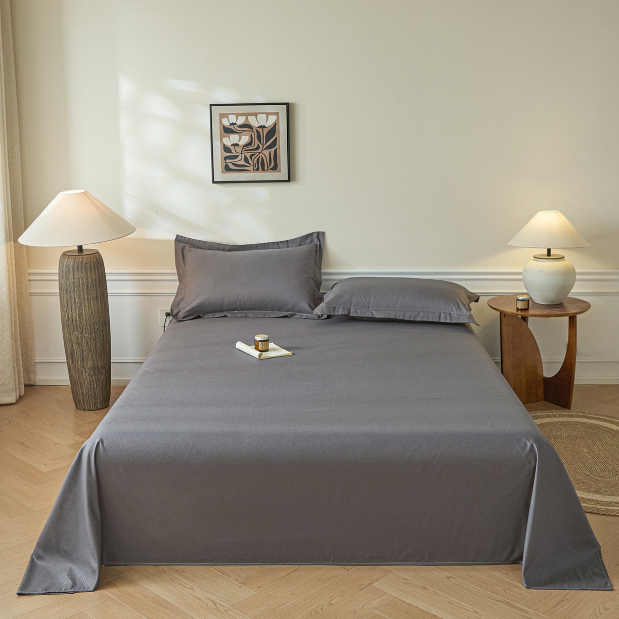 91家纺网 家纺一手货源 找家纺 露梦家纺 2026外贸内销跨境电商亚马逊速卖通磨毛单床单三件套欧美尺寸多多跨境平台TEMU 方格-深灰