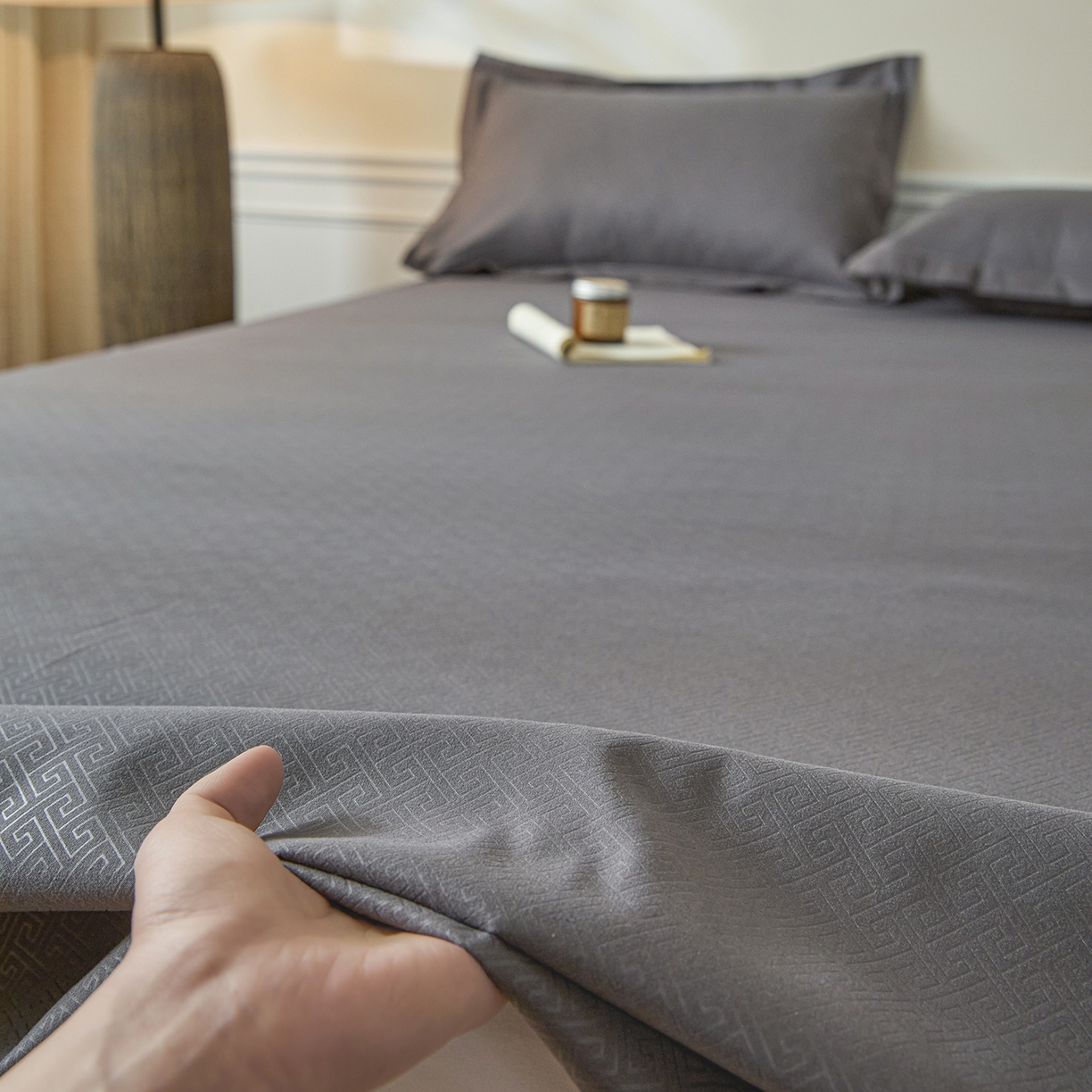 91家纺网 家纺一手货源 找家纺 露梦家纺 2026外贸内销跨境电商亚马逊速卖通磨毛单床单三件套欧美尺寸多多跨境平台TEMU 方格-深灰