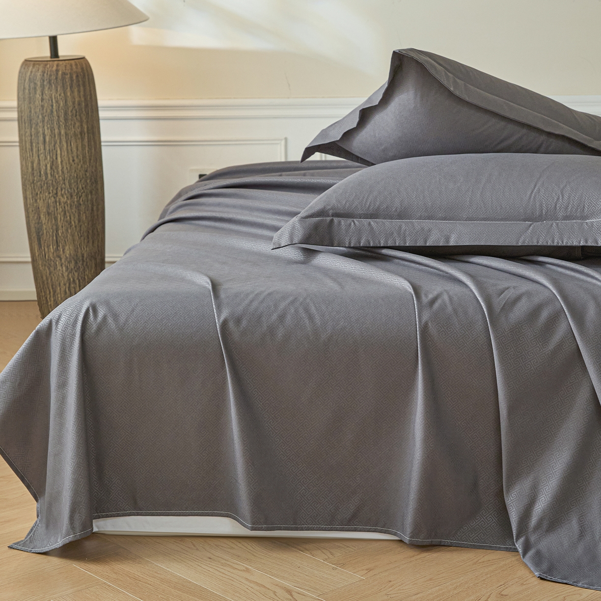 91家纺网 家纺一手货源 找家纺 露梦家纺 2026外贸内销跨境电商亚马逊速卖通磨毛单床单三件套欧美尺寸多多跨境平台TEMU 方格-深灰