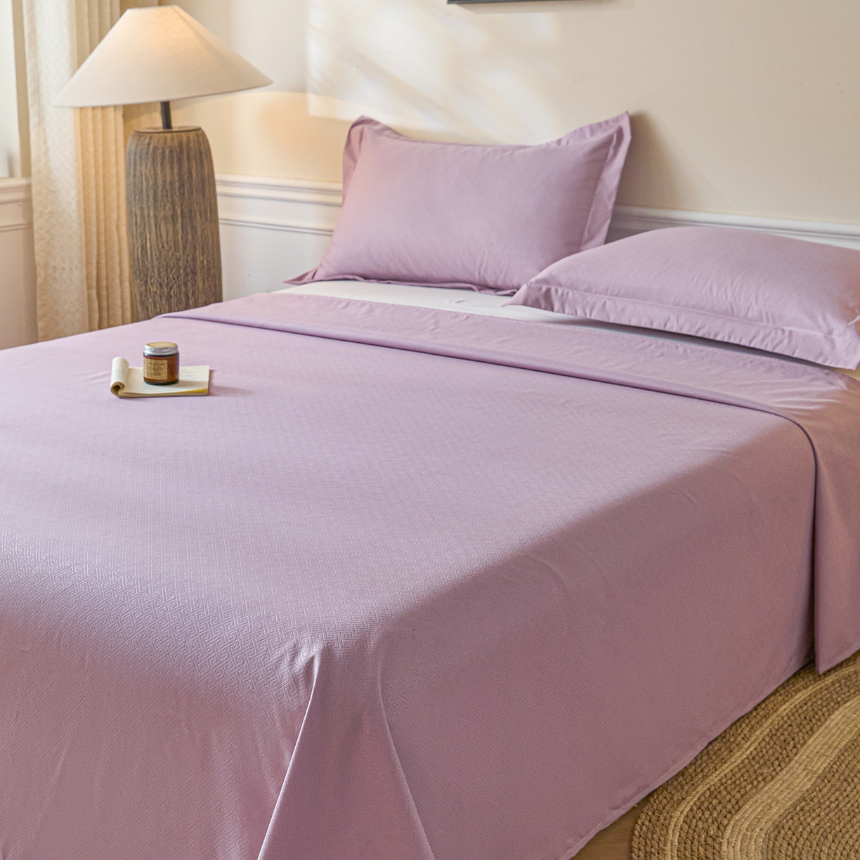 91家纺网 家纺一手货源 找家纺 露梦家纺 2026外贸内销跨境电商亚马逊速卖通磨毛单床单三件套欧美尺寸多多跨境平台TEMU 方格-紫色