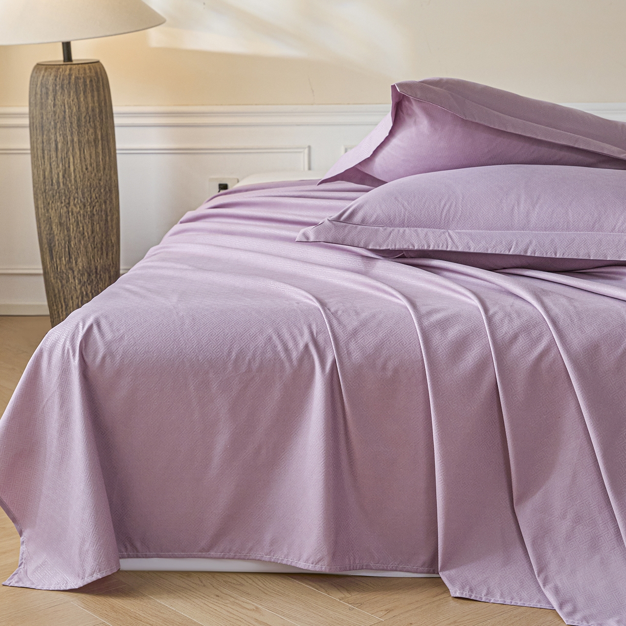 91家纺网 家纺一手货源 找家纺 露梦家纺 2026外贸内销跨境电商亚马逊速卖通磨毛单床单三件套欧美尺寸多多跨境平台TEMU 方格-紫色