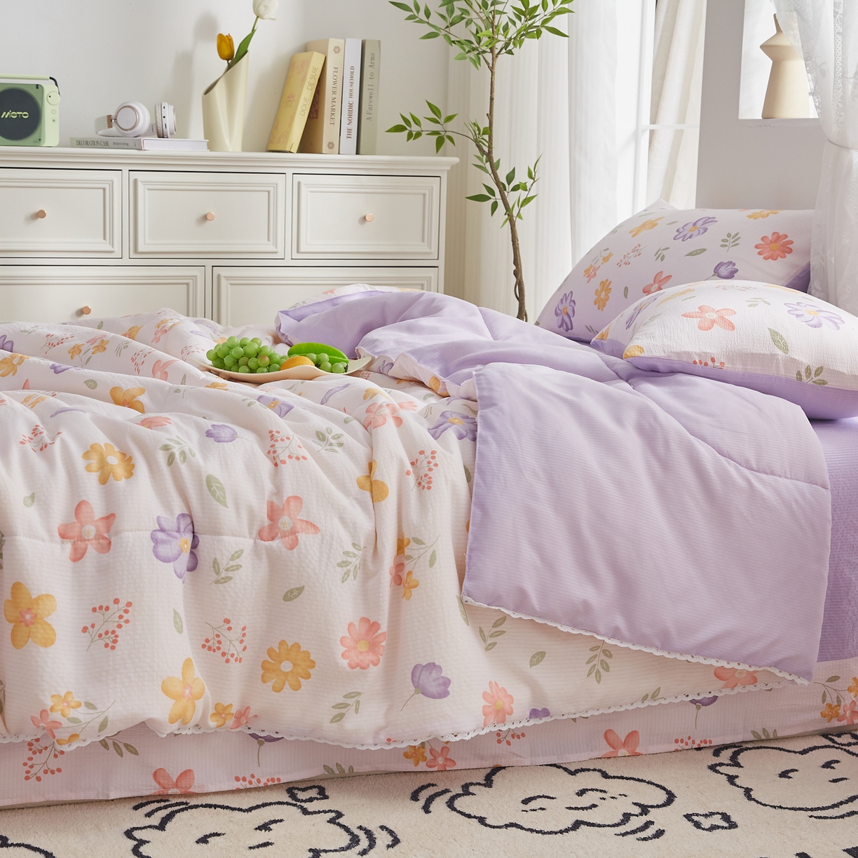 91家纺网 家纺一手货源 找家纺 （总）帕芬鸟家纺 2026春夏新款双层皱皱纱水洗棉大豆夏被夏凉被空调被