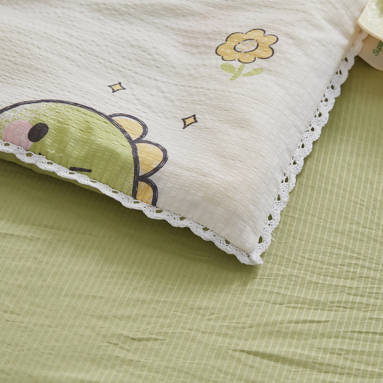 91家纺网 家纺一手货源 找家纺 帕芬鸟家纺 2026春夏新款双层皱皱纱水洗棉大豆夏被夏凉被空调被 恐龙谷