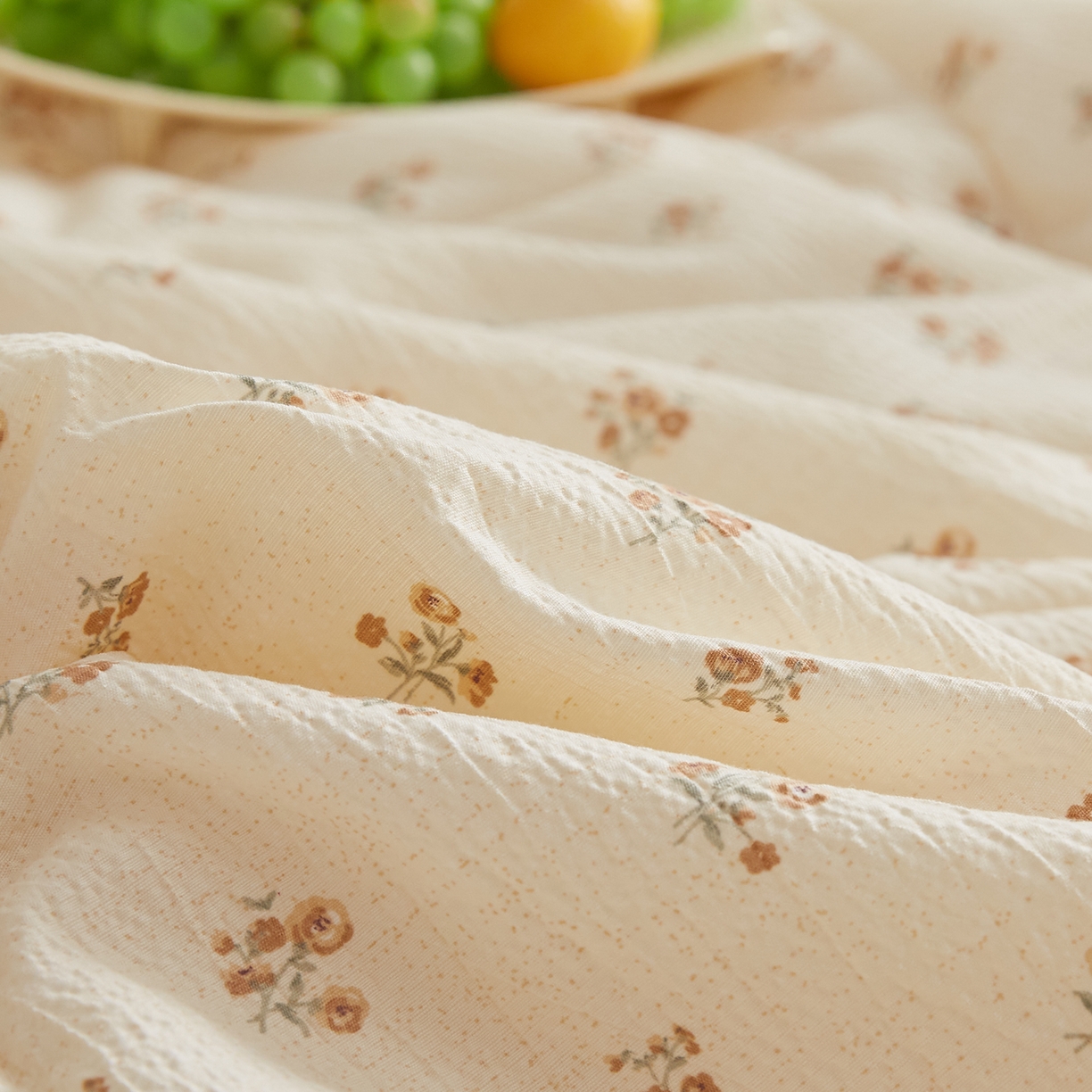 91家纺网 家纺一手货源 找家纺 帕芬鸟家纺 2026春夏新款双层皱皱纱水洗棉大豆夏被夏凉被空调被 花漾