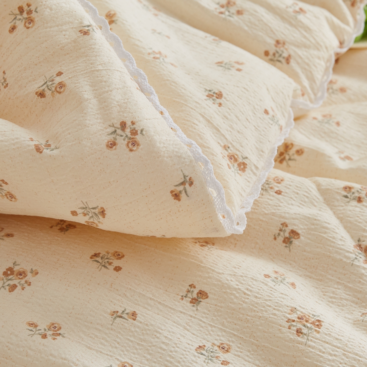 91家纺网 家纺一手货源 找家纺 帕芬鸟家纺 2026春夏新款双层皱皱纱水洗棉大豆夏被夏凉被空调被 花漾