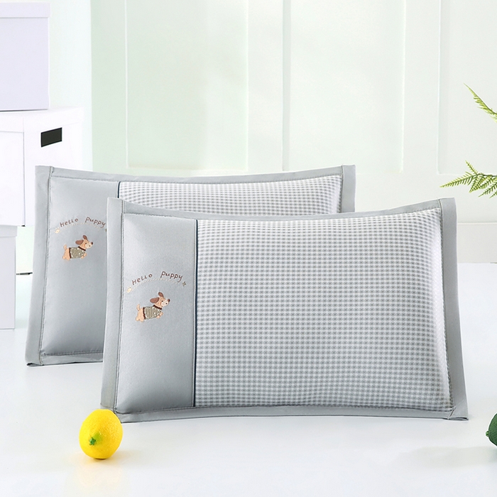 91家纺网 家纺一手货源 找家纺 （总）小牛席业 2026新款双PE高凉感-腊肠狗格纹（荞麦枕）枕头枕芯