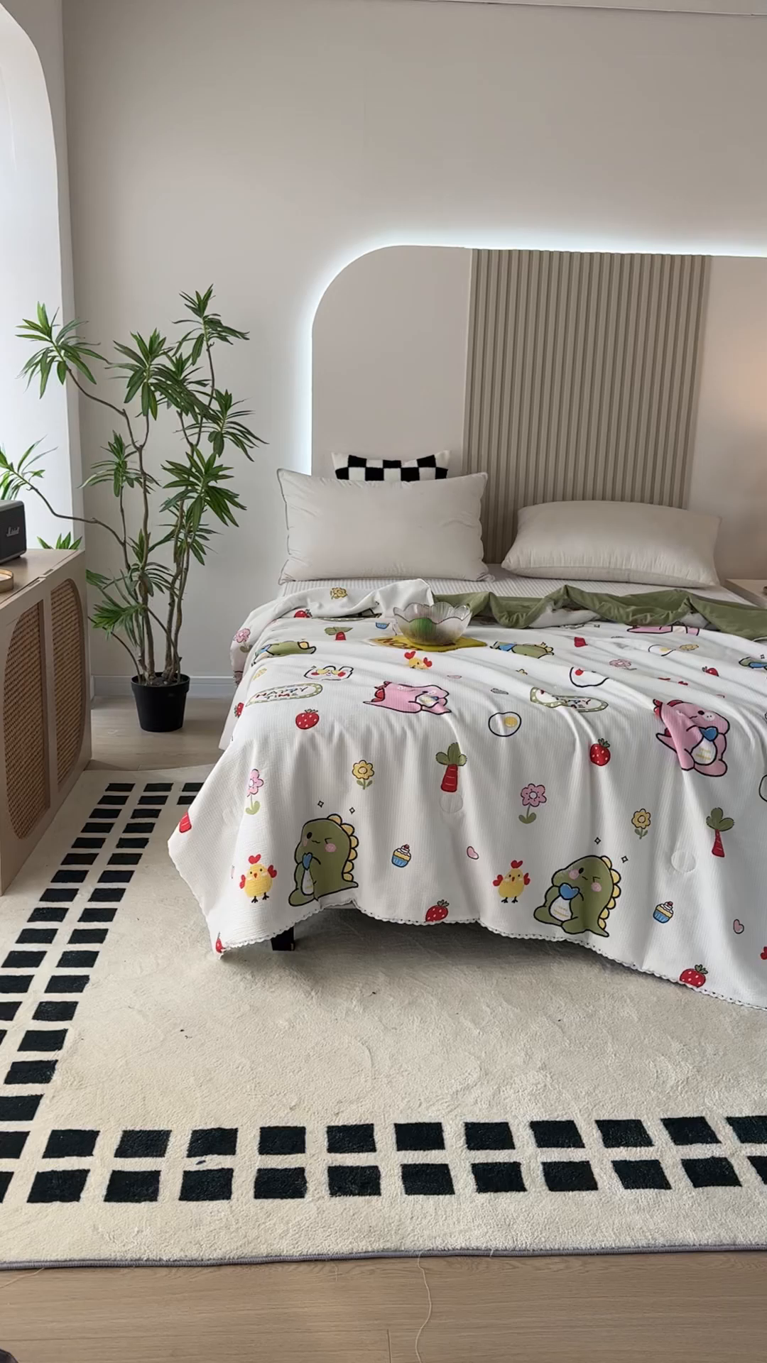 91家纺网 家纺一手货源 找家纺 帕芬鸟家纺 2026春夏新款双层皱皱纱水洗棉大豆夏被夏凉被空调被 恐龙谷