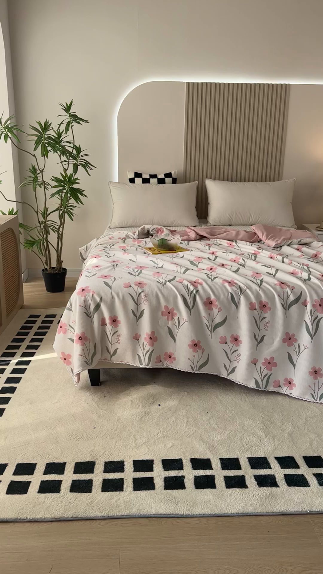 91家纺网 家纺一手货源 找家纺 帕芬鸟家纺 2026春夏新款双层皱皱纱水洗棉大豆夏被夏凉被空调被 小确幸