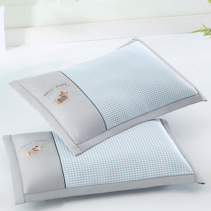 91家纺网 家纺一手货源 找家纺 （总）小牛席业 2026新款双PE高凉感-腊肠狗格纹（荞麦枕）枕头枕芯