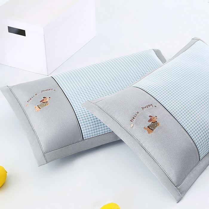 91家纺网 家纺一手货源 找家纺 （总）小牛席业 2026新款双PE高凉感-腊肠狗格纹（荞麦枕）枕头枕芯