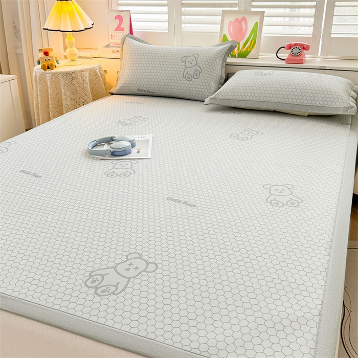 91家纺网 家纺一手货源 找家纺 （总）义博家纺 2026新款碳光印花冰丝席床铺款