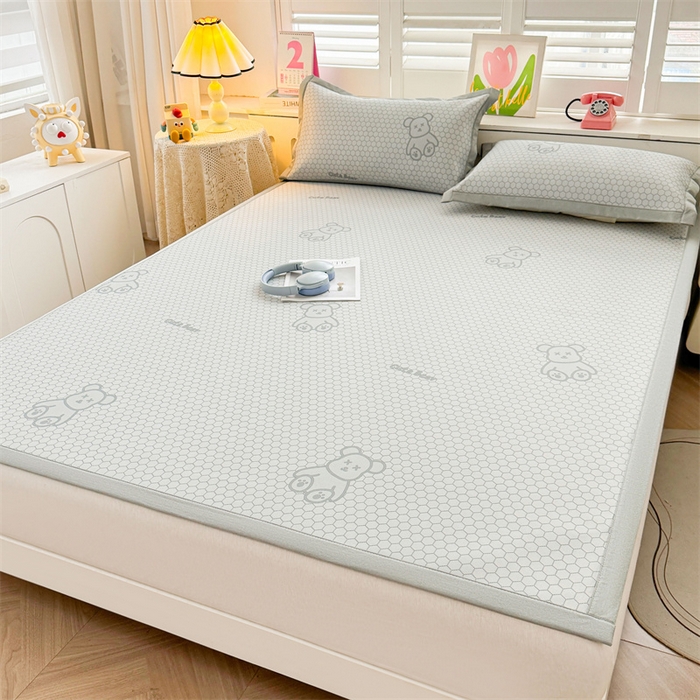 91家纺网 家纺一手货源 找家纺 （总）义博家纺 2026新款碳光印花冰丝席床铺款