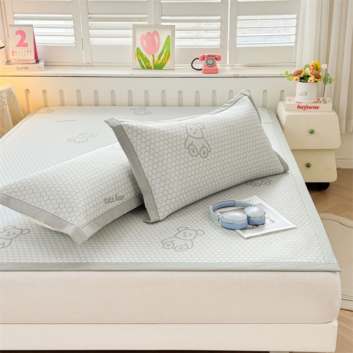 91家纺网 家纺一手货源 找家纺 （总）义博家纺 2026新款碳光印花冰丝席床铺款