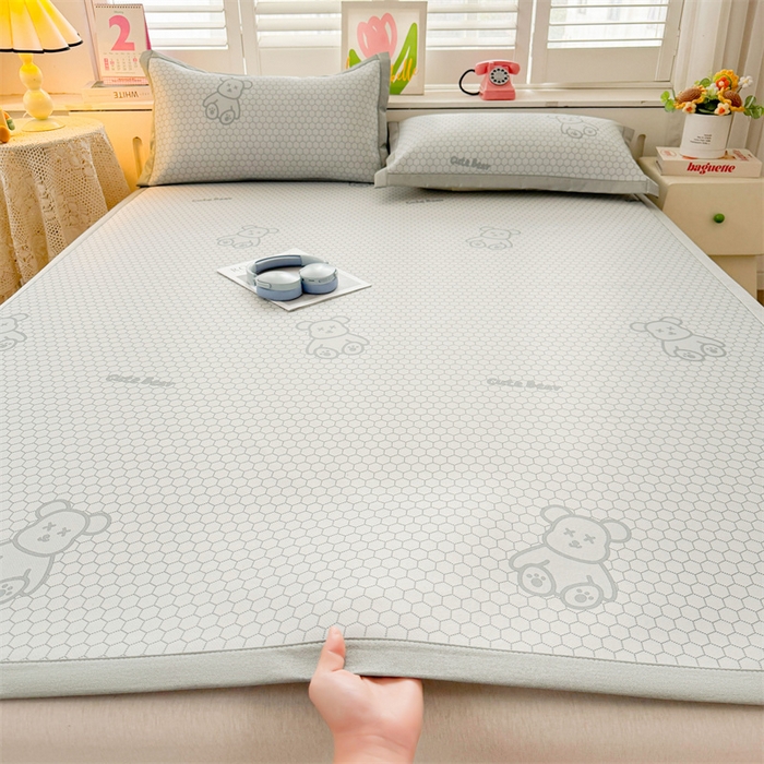 91家纺网 家纺一手货源 找家纺 （总）义博家纺 2026新款碳光印花冰丝席床铺款